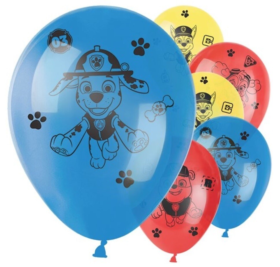 6 globos Patrulla canina, ideales para decorar fiestas de cumpleaños