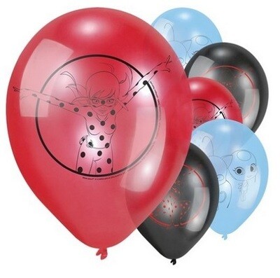 Pack 6 globos Lady bug, ideales para decorar fiestas de cumpleaños