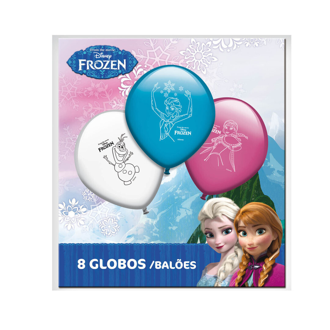 Pack 8 globos Disney Frozen, ideales para decorar fiestas de cumpleaños