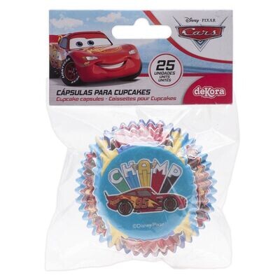Blister 25 capsulas cupcakes Disney Cars ,producto de papel apto para horno