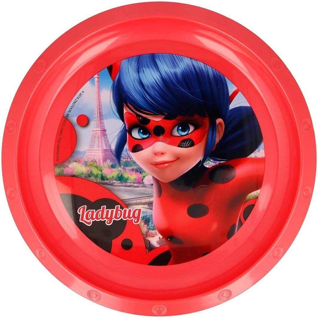 Plato reutilizable de la licencia oficial de Lady Bug, de plastico libre de BPA