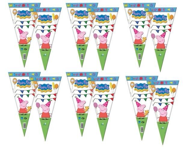 Pack 12 conos de la licencia oficial Peppa pig, producto de plastico, dimensiones 20x40 cms