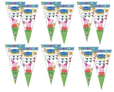 Pack 12 conos de la licencia oficial Peppa pig, producto de plastico, dimensiones 20x40 cms