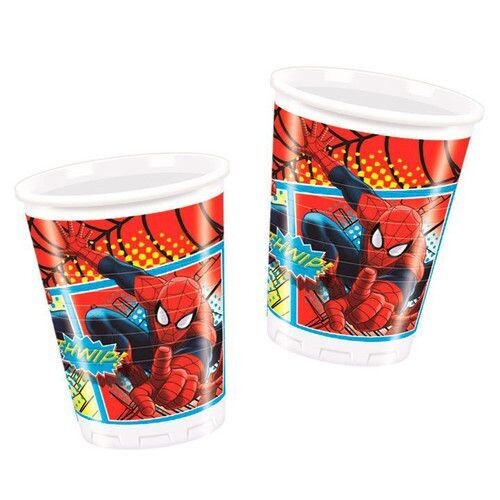 Pack de 8 vasos fiesta, Spiderman red