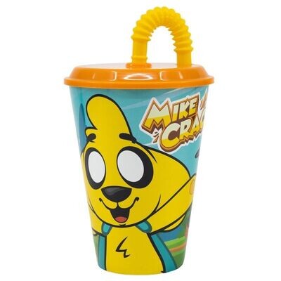 vaso con caña licencia Mikecrack, 430ml, producto de plastico libre de BPA