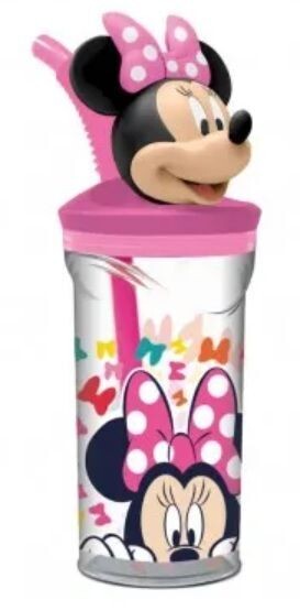 vaso con caña Figura 3D diseño disney Minnie Mouse, producto de plástico libre de BPA