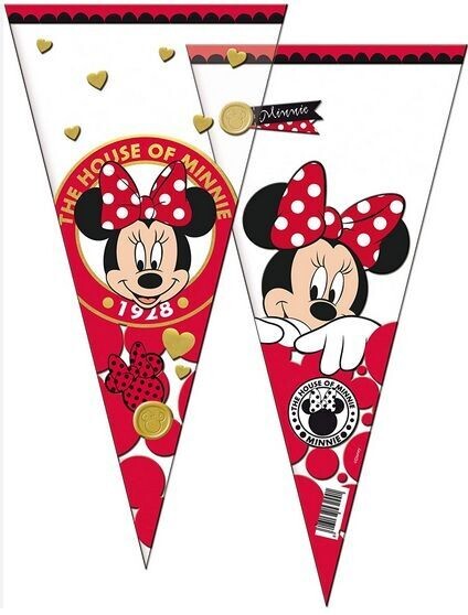 Pack 6 conos de la licencia oficial disney Minnie Mouse, clasico, producto de plastico, dimensiones 20x40 cms