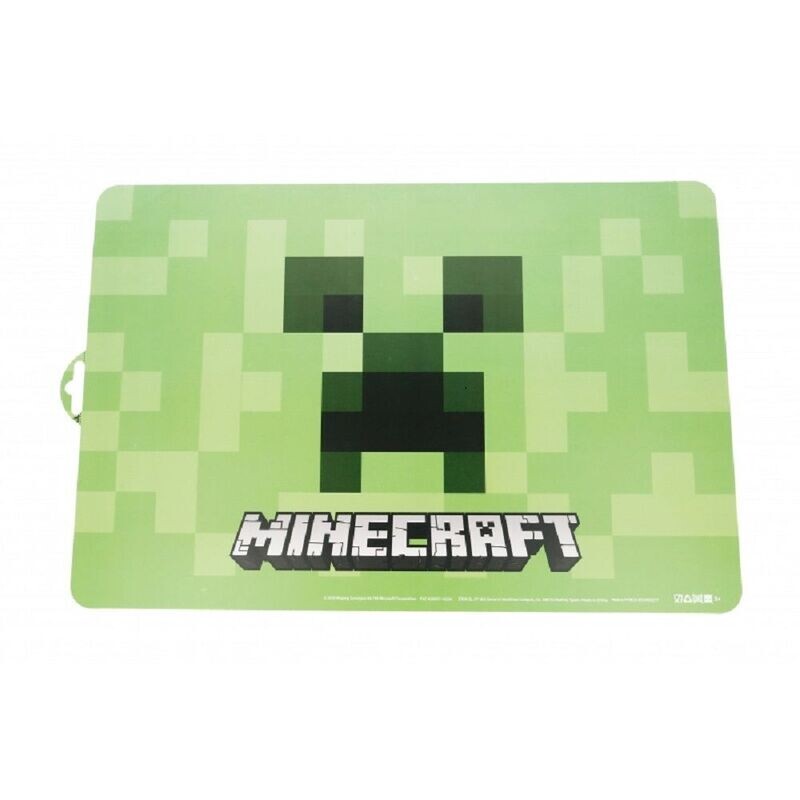 Mantel infantil individual de Minecraft; producto reutilizable. No BPA; dimensiones 43x29 cm. Ideal para el desayuno.