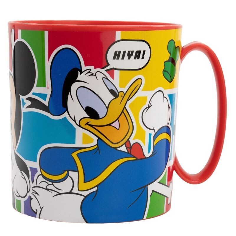 Taza infantil de plástico reutilizable para microondas de 350 ml de Mickey Mouse