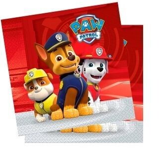 Pack de 20 servilletas de papel para fiestas de cumpleaños,  Patrulla canina, doble hoja