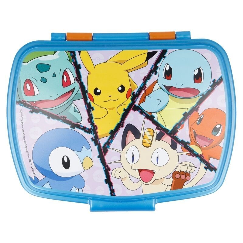 Sandwichera rectangular de la licencia oficial Pokemon, producto de plástico resistente, ideal para llevar el almuerzo