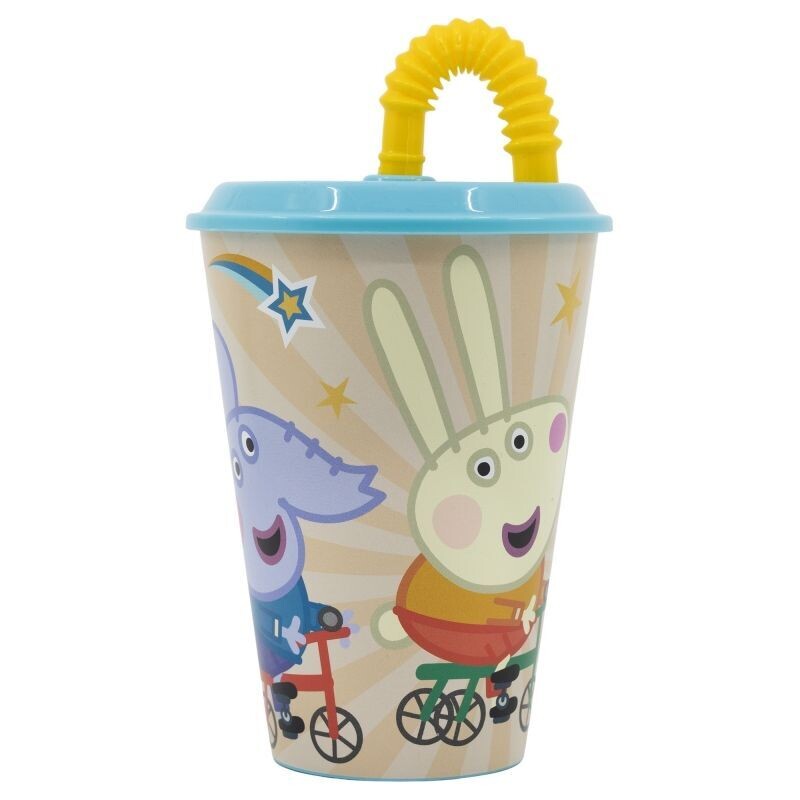 Vaso caña Peppa pig 430 ml, producto de plastico libre de BPA