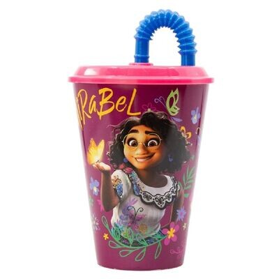 Vaso infantil reutilizable con tapa y pajita de 430 ml de Encanto - Disney