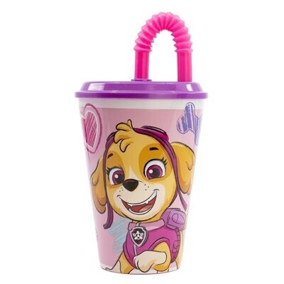 Vaso caña Patrulla canina, skye, everest producto de plastico libre de BPA, 430ml