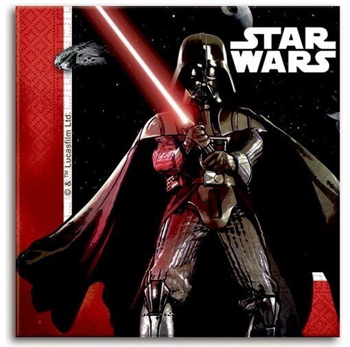 Pack de 20 servilletas de papel para fiestas de cumpleaños,  Star Wars Darth Vader