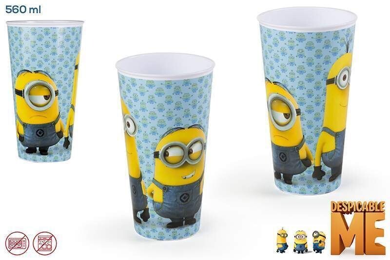 Vaso XL reutilizable 560ml licencia oficial Minions, producto de plastico libre de BPA