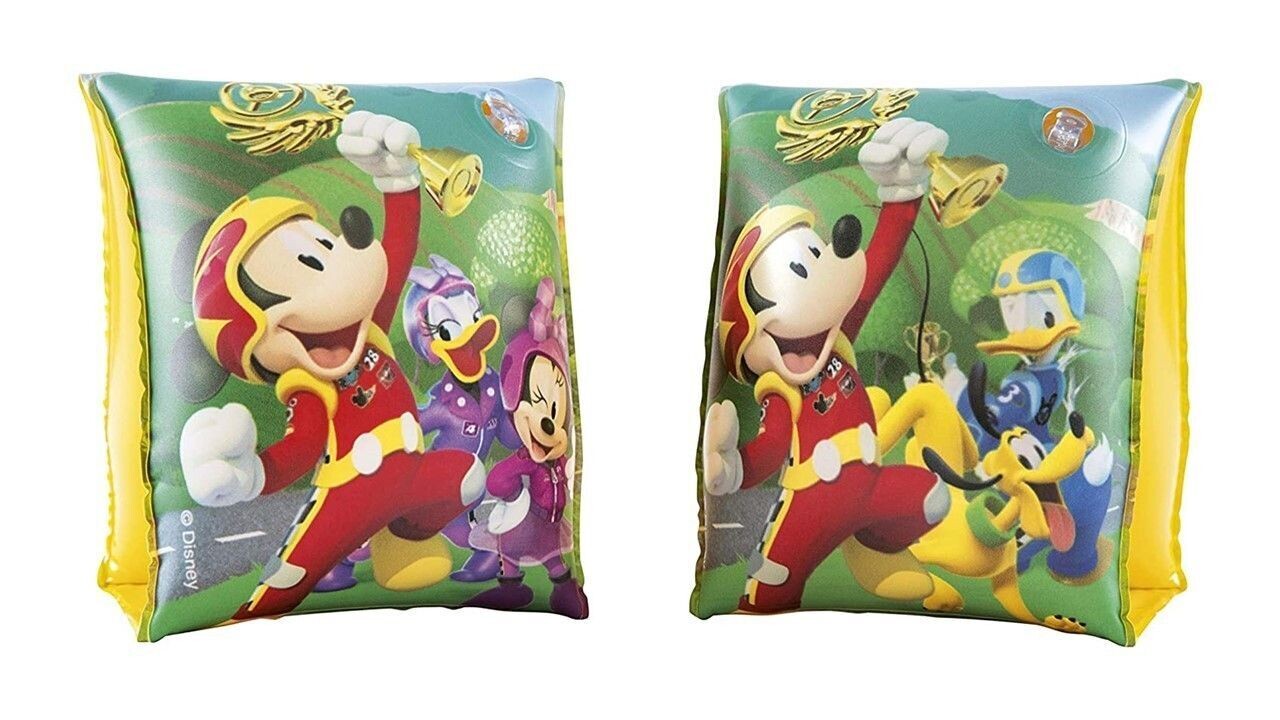 Par de manguitos de la licencia de Disney, Mickey mouse, diseño superpilotos; producto oficial, para aprender a nadar