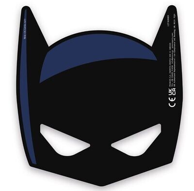 paquete de 6 caretas Batman, producto de cartón con bandas elasticas, licencia oficial