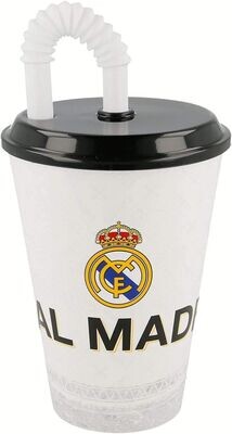 Vaso caña licencia oficial Real Madrid, producto de plastico libre de BPA, 430ml