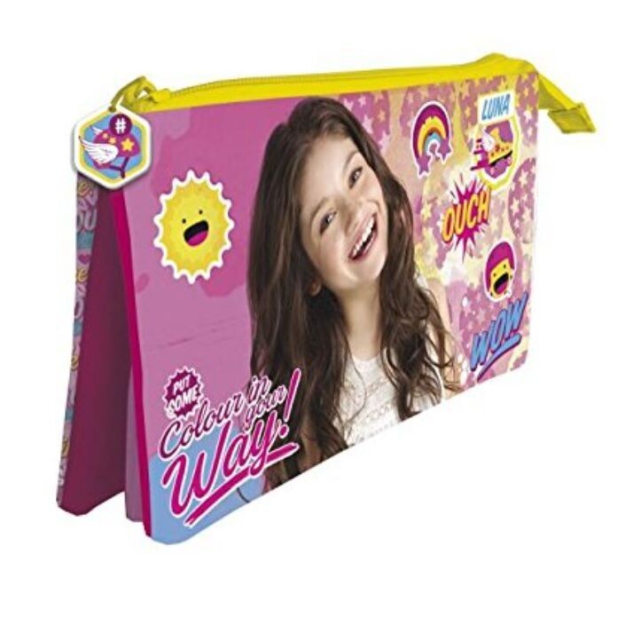 Portatodo triple licencia Disney soy luna, rosa, para llevar al cole