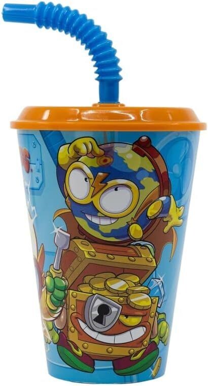 vaso con caña licencia oficial Superthings; 430ml, producto reutilizable, superzings