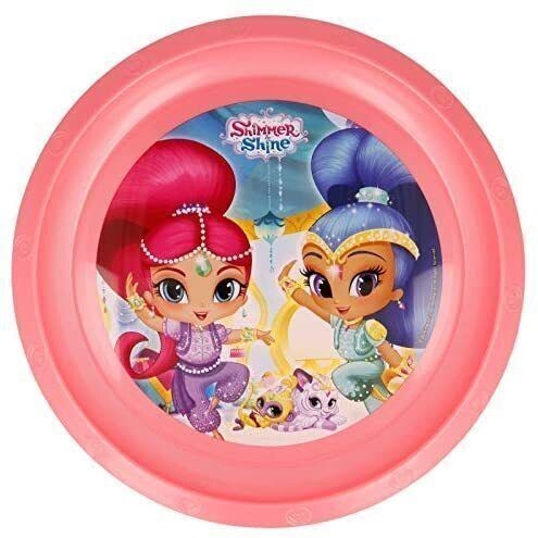 Plato fiesta reutilizable Shimmer & Shine, de plastico libre de BPA
