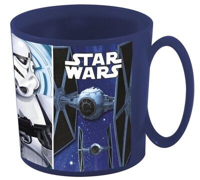 Taza apta para microondas de la licencia oficial Star Wars, capacidad: 350ml, producto de plastico libre de BPA, azul