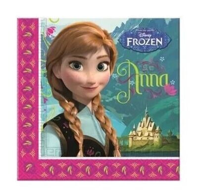 Pack de 20 servilletas de papel para fiestas de cumpleaños, Disney Frozen, spring