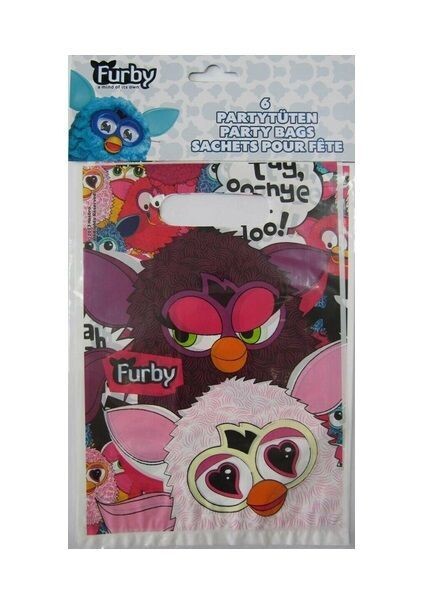Pack 6 party bags licencia oficial Furby, 16x23cm, ideal para chuches, producto de plastico