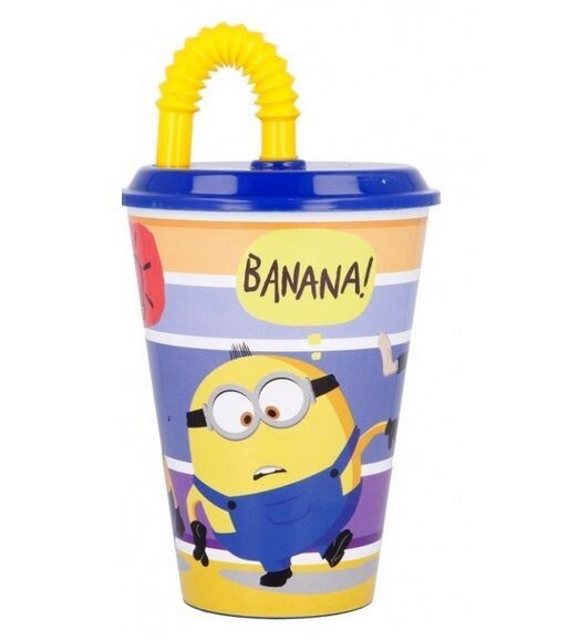 vaso  caña 430ml Minions II, producto de plastico libre de BPA