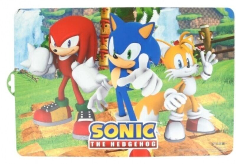 Mantel infantil individual licencia oficial Sonic, dimensiones 43x29 cm; fácil de limpiar. ideal para cualquier ocasión.