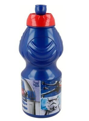 Botella sport 400ml Star Wars, producto de plastico libre de BPA, diseño personajes