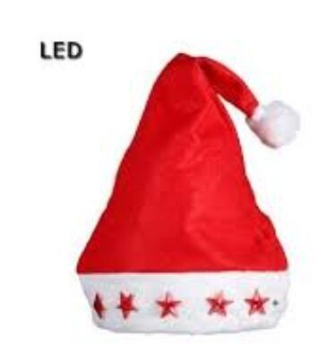 Gorro navideño con estrellas luminosas de luces led