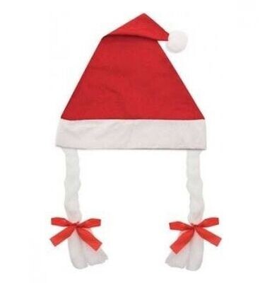 Gorro navideño con trenzas