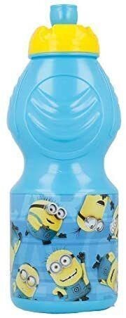 botella sport Minions, color azul, capacidad 400 ml, producto de plastico libre de BPA