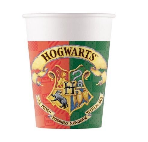 Pack 8 vasos de cartón para fiestas, 200 ml Harry Potter