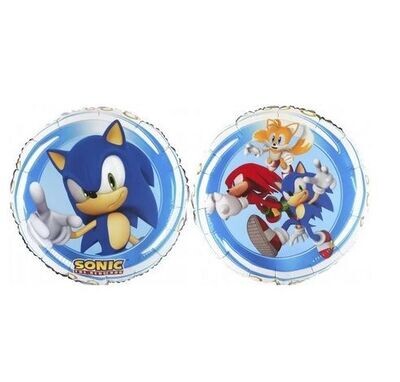 Globo foil 46cm licencia oficial Sonic, ideal para decoración