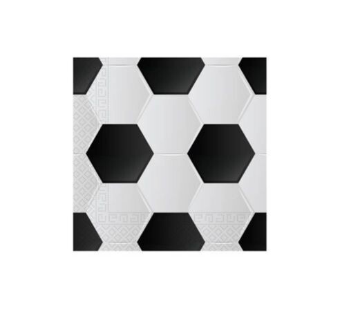 Pack de 20 servilletas de papel para fiestas de cumpleaños, diseño Futbol, 2 capas, Dimensiones: 33x33cm abierta