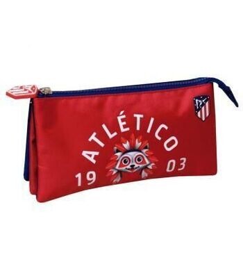 Portatodo triple licencia oficial del atletico de madrid, dimensiones: 21,5x11cm