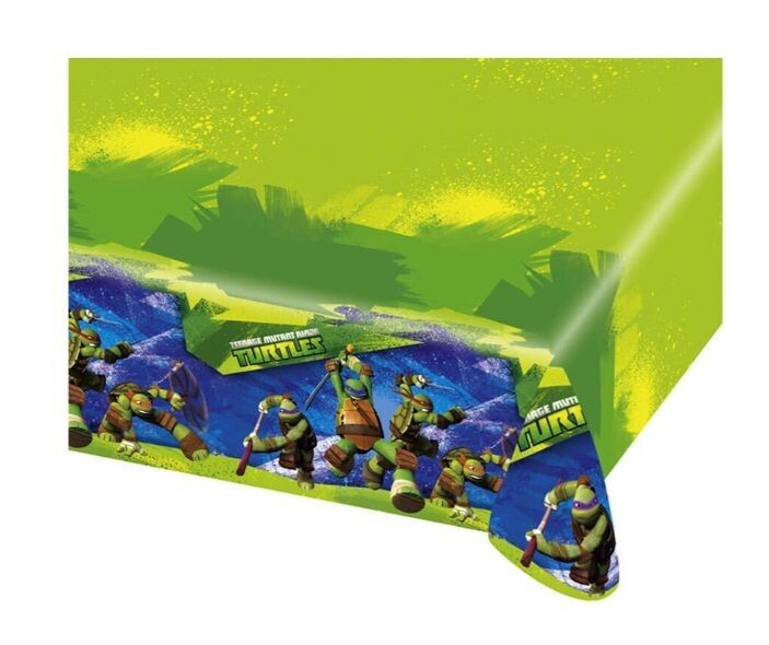 Mantel de fiesta licencia oficial Tortugas Ninja. Dimensiones: 120x180 cm