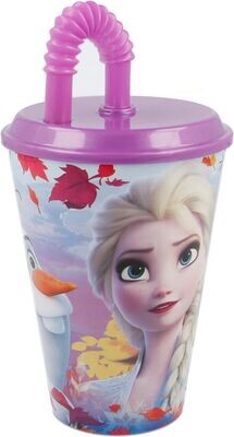 vaso con caña Disney Frozen, autumn 430ml, producto de plástico libre de BPA