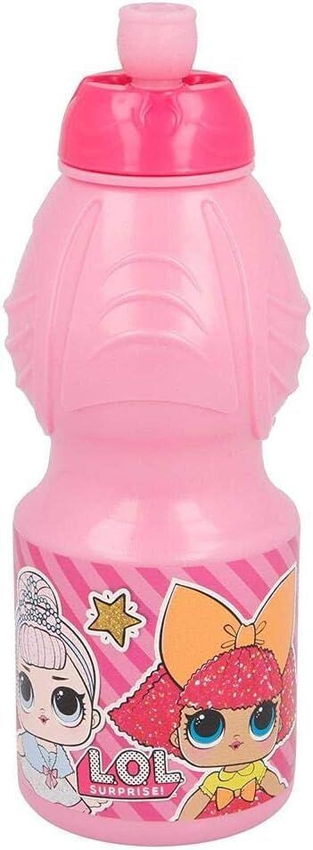 botella sport 400 ml, Lol surprise, rosa, producto de plastico libre de BPA