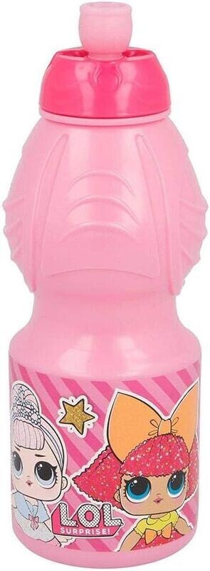 botella sport 400 ml, Lol surprise, rosa, producto de plastico libre de BPA