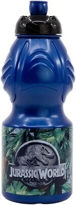 Botella de agua 400 ml con diseño Jurrasic World, parque jurasico; producto reutilizable, sin BPA