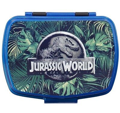 fiambrera-Sandwichera rectangular licencia oficial Jurassic World, parque jurasico, producto reutilizable, sin BPA