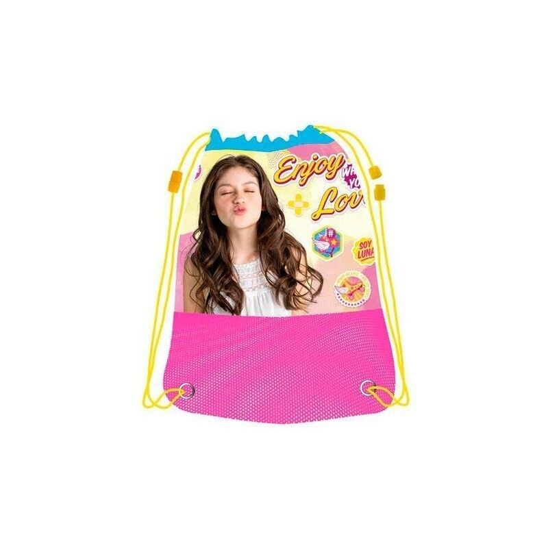 Mochila saco disney soy Luna, parte baja con rejilla. Dimensiones: 53x37 cm.