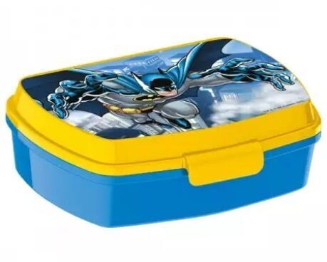Sandwichera rectangular de la licencia oficial Batman, producto de plástico resistente, ideal para llevar el almuerzo