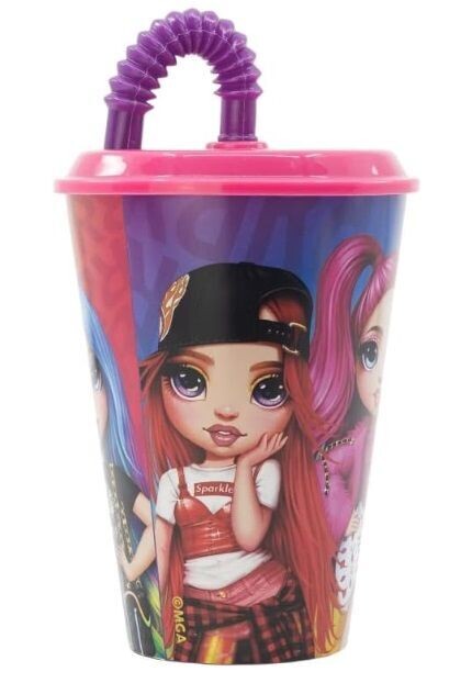 vaso caña licencia oficial Rainbow High, 430ml, producto de plastico libre de BPA