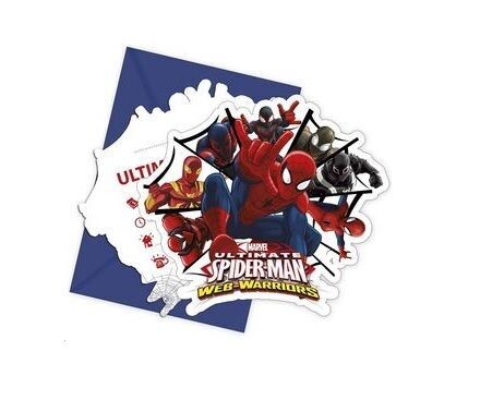 pack 6 invitaciones con sobre licencia oficial Spiderman