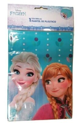 mantel fiesta 120x180cm de la licencia oficial disney Frozen, diseño turquesa, producto de plastico ideal para cumpleaños
